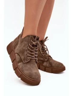 Semišové nízké dámské na platformě Big Star béžové model 21708669 - Big Star Shoes