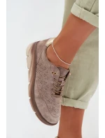 Kožené dámské tenisky s perforací Sergio Leone SP-002 šedé Kožené dámské tenisky s perforací Sergio Leone SP-002 šedé