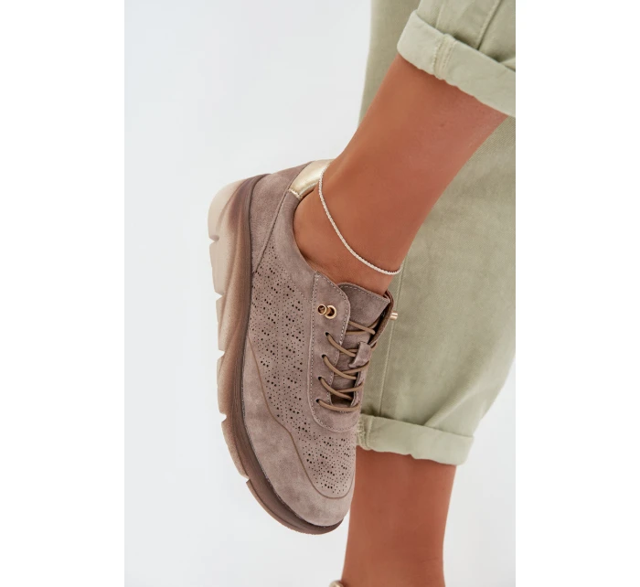 Kožené dámské tenisky s perforací Sergio Leone SP-002 šedé Kožené dámské tenisky s perforací Sergio Leone SP-002 šedé