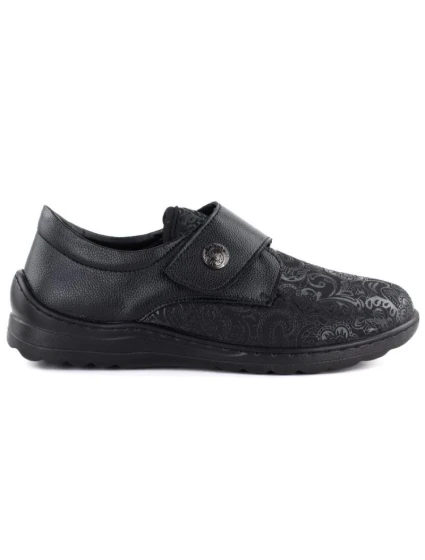 Kožené elastické polobotky na suchý zip černé model 22015181 - Unisoft