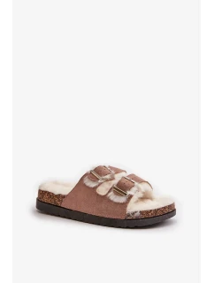 Dámske papuče s prackami a kožou Ezilena
