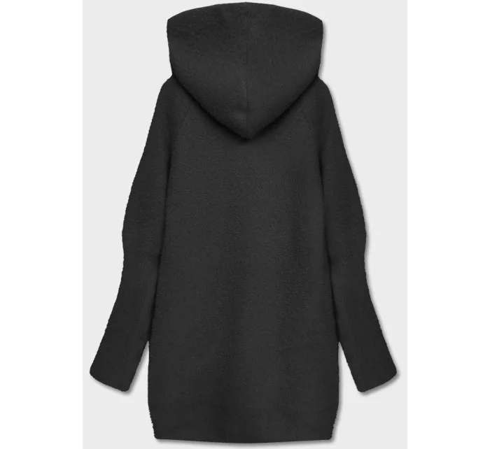 Černý přehoz přes oblečení alpaka s kapucí model 17836814 - S'WEST Černý přehoz přes oblečení alpaka s kapucí model 17836814 - S'WEST