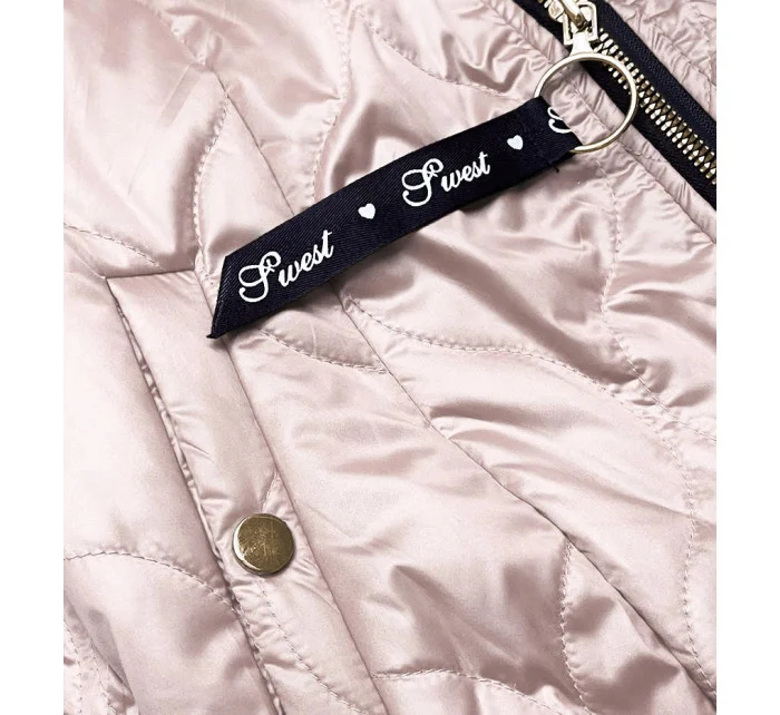 Krátká béžová dámská bunda se stojáčkem model 18026034 - S'WEST