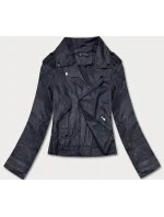 Tmavomodrá dámska bunda ramoneska (BN-20025-2) Tmavomodrá dámska bunda ramoneska (BN-20025-2)