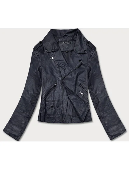 Tmavomodrá dámska bunda ramoneska (BN-20025-2) Tmavomodrá dámska bunda ramoneska (BN-20025-2)