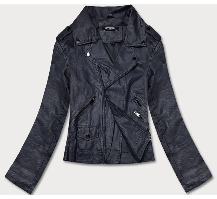 Tmavomodrá dámska bunda ramoneska (BN-20025-2) Tmavomodrá dámska bunda ramoneska (BN-20025-2)