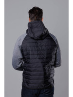 Čierno-grafitová pánska športová bunda z rôznych spojených materiálov (8M906-392)