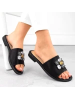 S.Barski W OLI262A žabky s kubickými zirkónmi čierne