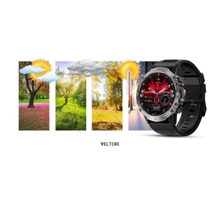 VELTORI VT110-1 Smartwatch Čierny silikónový remienok VELTORI VT110-1 Smartwatch Čierny silikónový remienok