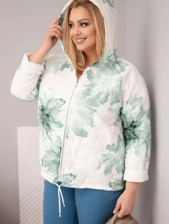 Dámske Plus veľkosť jarná bunda s kvetinovým vzorom Mint