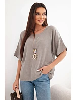 Dámska bavlnená oversize blúzka s krátkymi rukávmi Fango