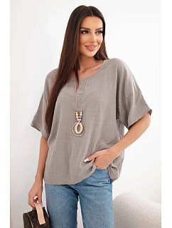 Dámska bavlnená oversize blúzka s krátkymi rukávmi Fango