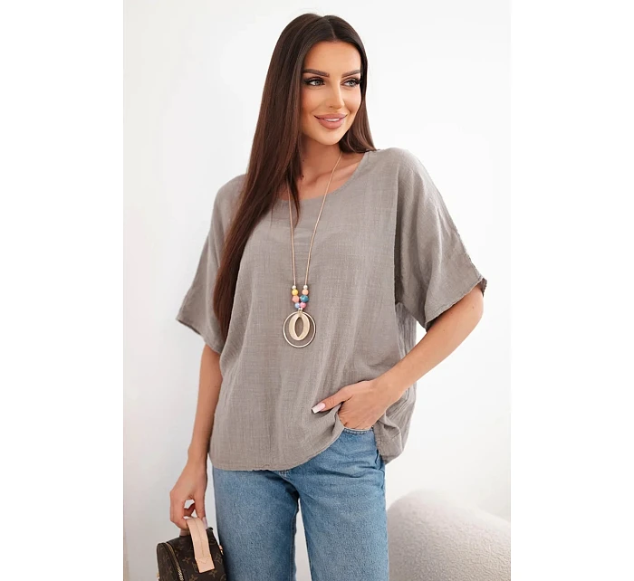 Dámska bavlnená oversize blúzka s krátkymi rukávmi Fango