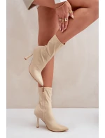 Boty Na Podpatku Světle Béžové model 21681123 - Boto Boty Na Podpatku Světle Béžové model 21681123 - Boto