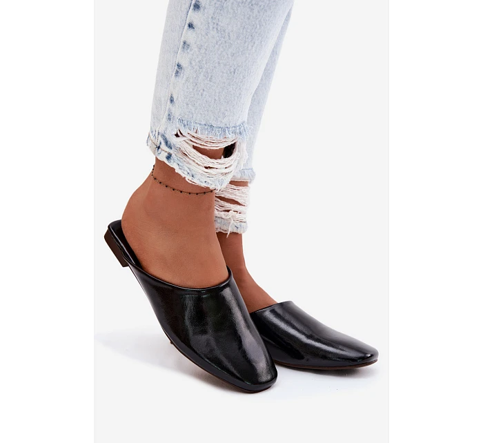 Dámské Mule z Umělé Kůže Ploché Černé Romelle