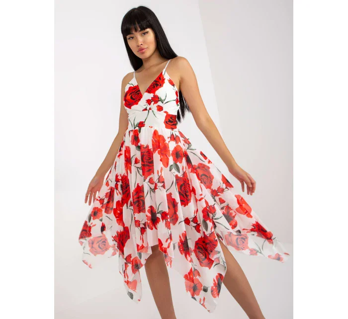 Šaty DHJ SK 15952 1.24X biele a červené