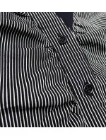 Tmavomodrá dámska nadrobno pruhovaná košeľa (SSY2026)