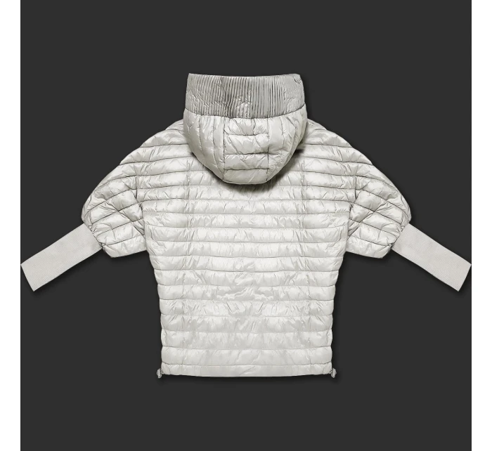 Dámska netopieria bunda v ecru farbe Minority (P3-6913-12)