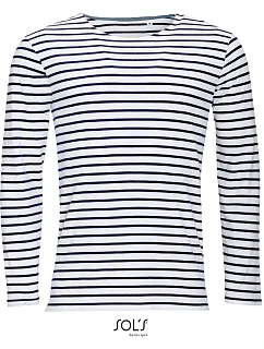 SOL'S Marine Men Pánské pruhované tričko s dlouhým rukávem model 22521374 white/navy