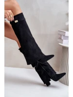 Kozačky Na Podpatku S  Zateplené Černé model 21677665 - Boto