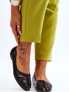 Pohodlné kožené dámske baleríny Black Luka