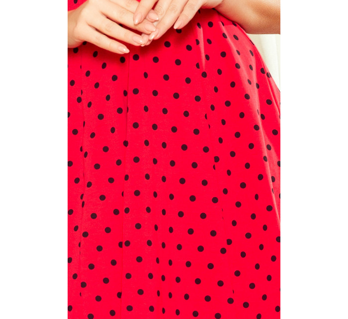 Šaty s výstrihom Numoco BETTY - červené