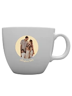 Personalizovaný keramický hrnček MEGA XXL s objemom 1 000 ml s výrezom pre fotografiu na pozadí