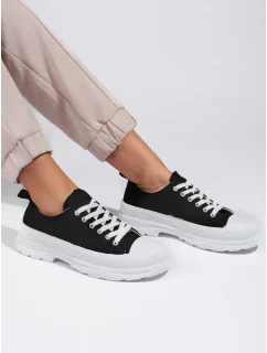 Štýlové čierne dámske tenisky bez podpätku