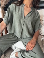 Dámská halenka khaki Dstreet model 21977043 - FashionStreet Dámská halenka khaki Dstreet model 21977043 - FashionStreet