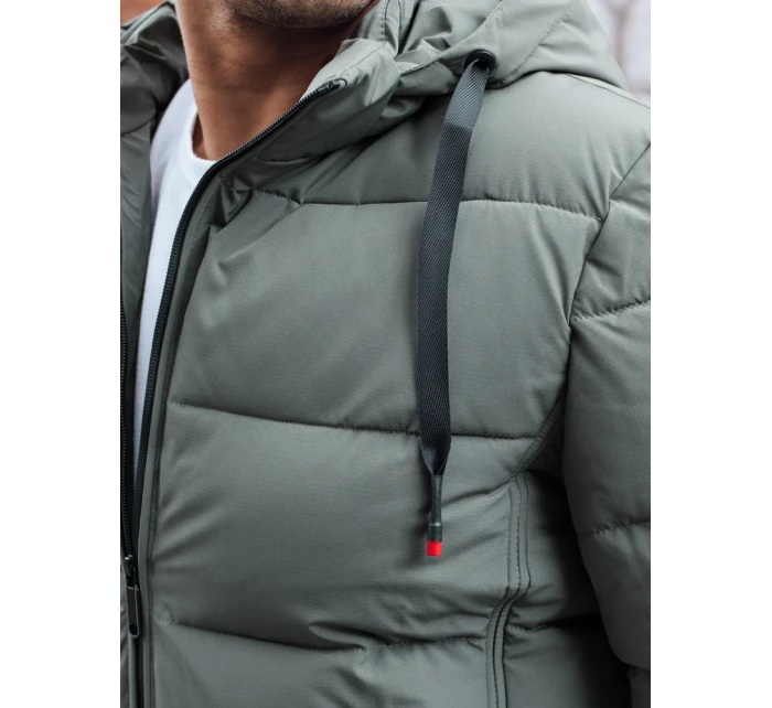 Pánská prošívaná zimní bunda s kapucí šedá Dstreet model 21991474 - FashionStreet