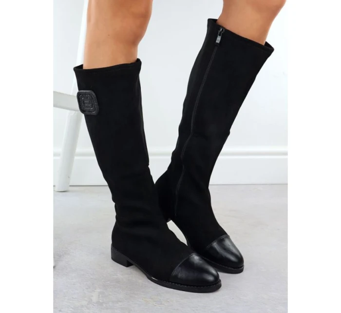 Dámske čierne semišové čižmy M.Daszynski MR2251-19