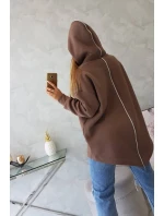 Zateplená mikina se zipem na zádech mocca