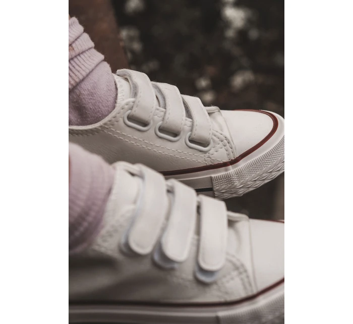 Dětské Kůže tenisky se suchým zipem Bílé model 21578871 - Boto