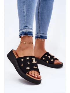 Dámské Semišové Pantofle S Černé model 21697722 - VINCEZA