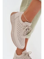 Kožené dámské tenisky s síťovinou Sergio Leone SP-013 šedé