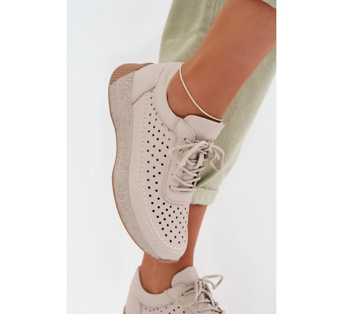 Kožené dámské tenisky s síťovinou Sergio Leone SP-013 šedé