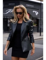 model 18863331 Blejzr z umělé kůže černý - Moe