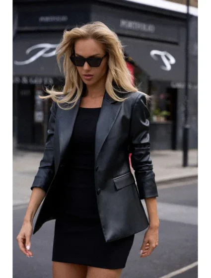 model 18863331 Blejzr z umělé kůže černý - Moe