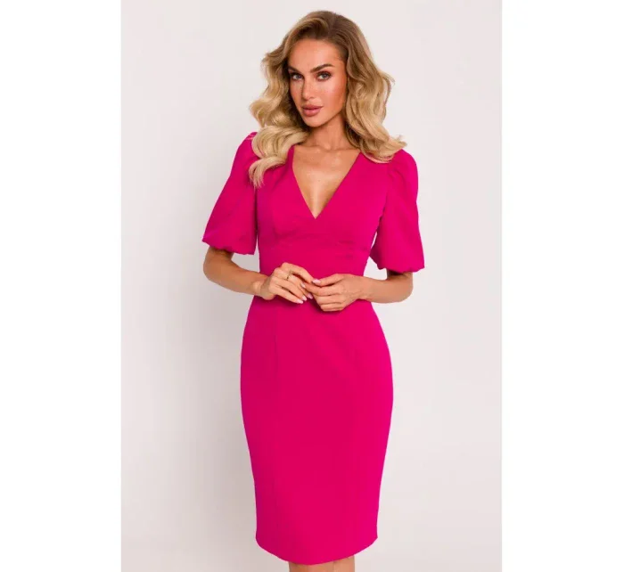 M779 Šaty s poprsím - fuchsiová