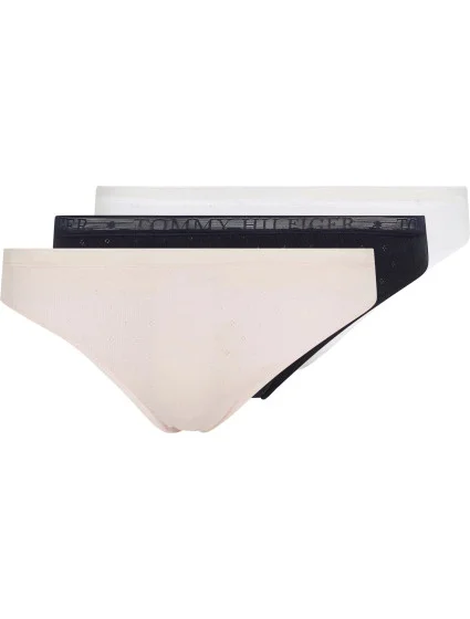Dámske nohavičky 3Pack UW0UW05284 0VR black/white/st. ružová - Tommy Hilfiger