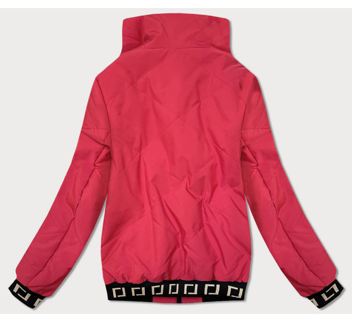 Krátka červená dámska bunda so stojačikom (B8016-4)