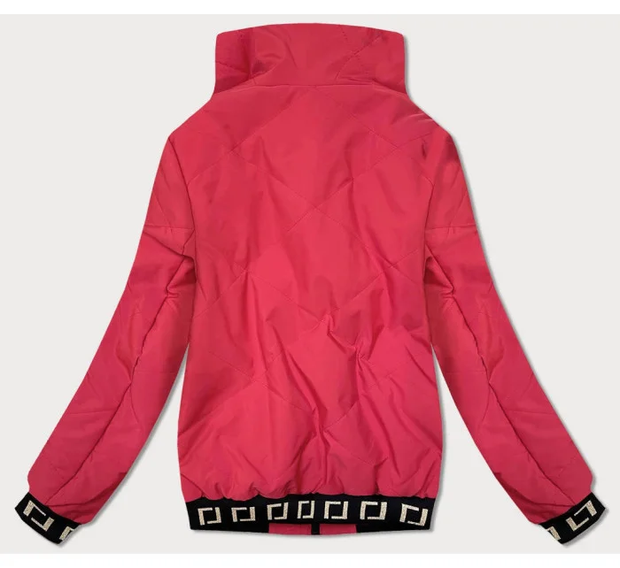 Krátka červená dámska bunda so stojačikom (B8016-4)