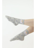 Veselé ponožky 894 šedé mačka s labkami