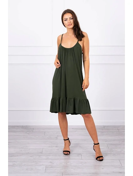 Šaty s model 18744723 páskem khaki - K-Fashion