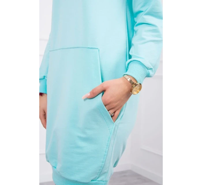 Šaty s kapucí v mátové barvě Šaty s kapucí v mátové barvě