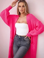 Sveter dlhý sveter ružový neónový