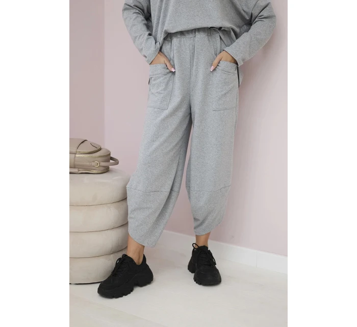 Bavlněná mikina kalhoty set šedá Bavlněná mikina kalhoty set šedá