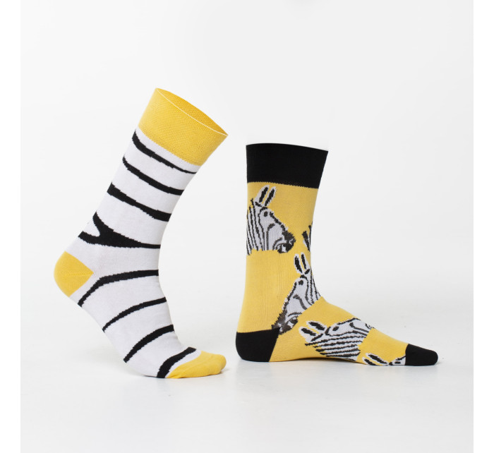 Biele pánske ponožky zebra