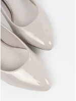 Exkluzívne dámske svetlosivé lodičky na ihlovom podpätku