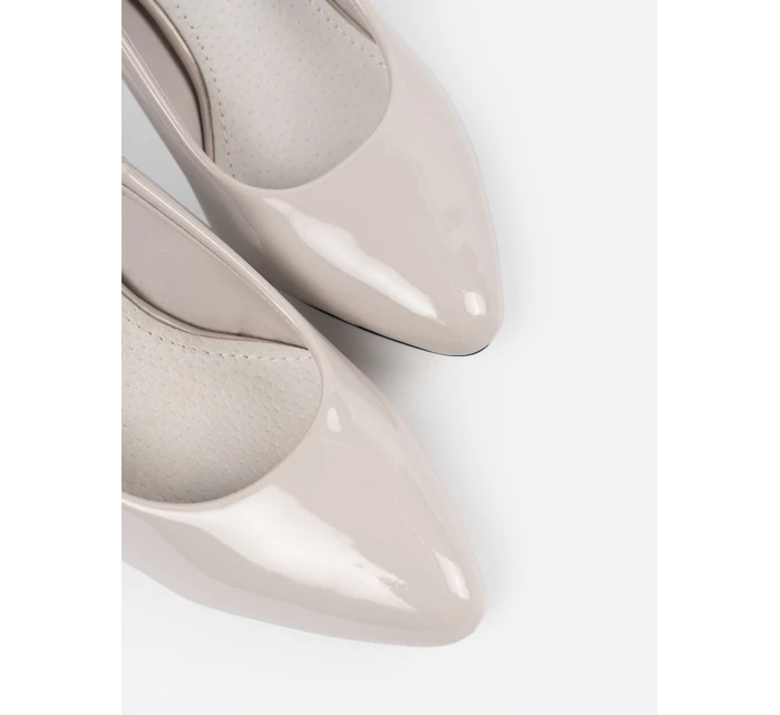 Exkluzívne dámske svetlosivé lodičky na ihlovom podpätku